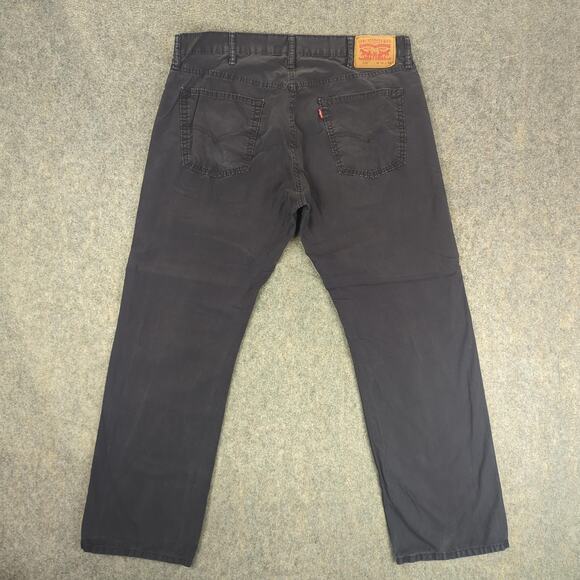Levis 514 Pants Mens 38x32 Navy Straight Leg Five Pocket Rip Stop Canvas Cotton - Picture 11 of 12